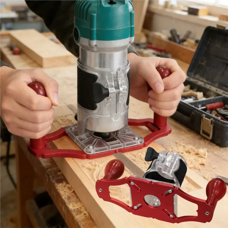 B23B Woodworking Router Trimmer Base Edge Guide Jig For Milling & Trimming DIY Carpenter Tool