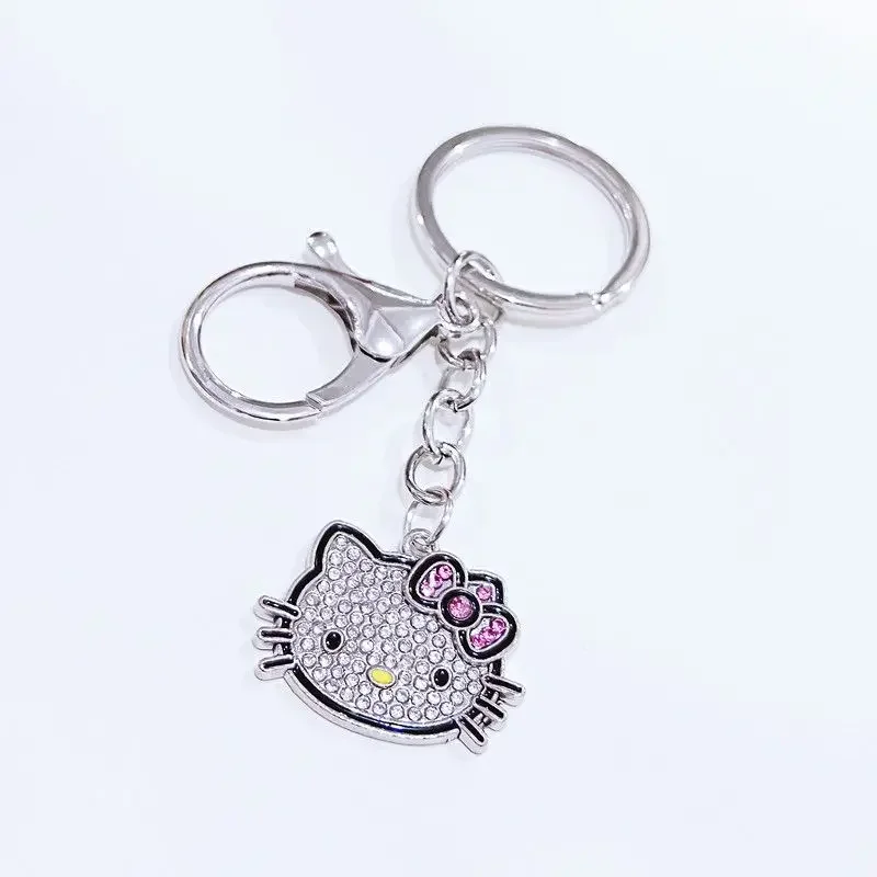 Hello Kitty Shiny Diamond Phone Chain, Kawaii Sanrio Cartoon Keychain, Decoração de Pingente Bonito, Presentes de Férias para Meninas, Mochila Y2K