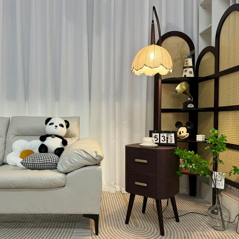 Medieval, floor lamp, bedroom, bedside table, integrated, solid wood, storage, coffee table