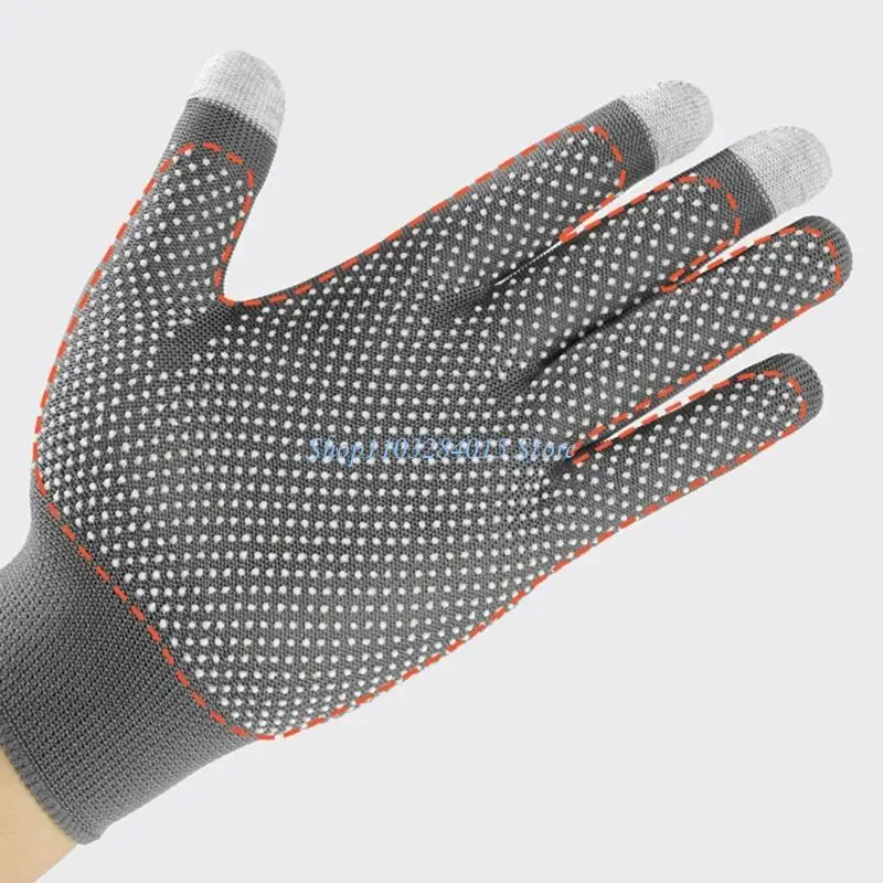 R6FF Touch Display Compatível Luvas Trabalho Revestimento Antiderrapante Para Manuseio Materiais 2pcs