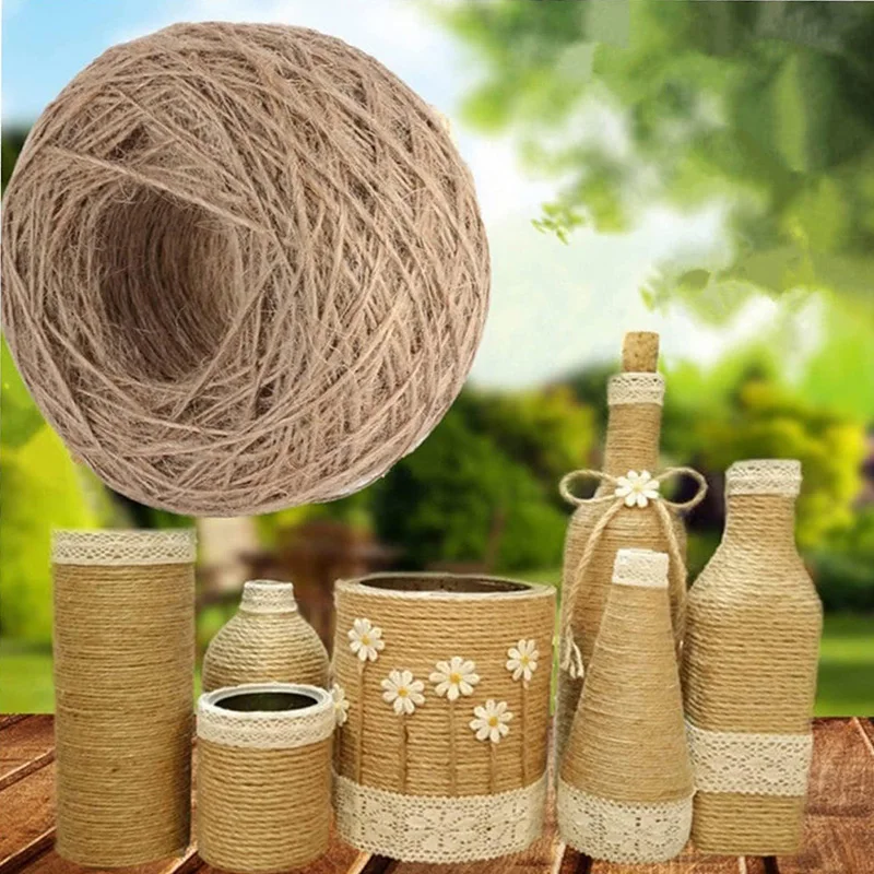 Natural Vintage Jute Rope, Cord String Twine, Burlap Ribbon, Crafts DIY, Sewing, Party, Wedding Gift, Wrapping Cords, 1mm, 2mm