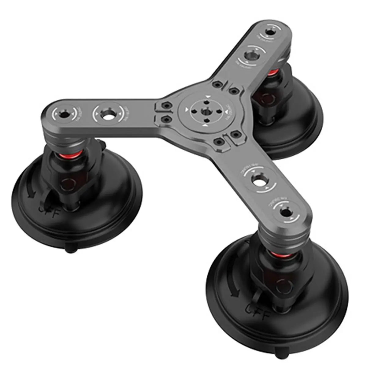 （2026 SUMMER）Aluminum Alloy Car Phone Camera Holder Suction Cup 360 Adjustable for Cell Phone Action Camera Mount