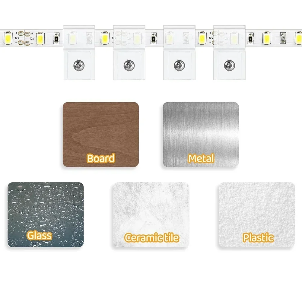 Double Installation LED Strip Light Mounting Bracket LED Light Strip Mounting Surfaces Use Adhesives Or Screws