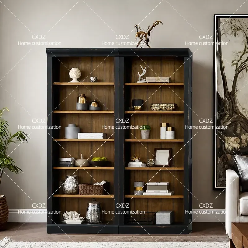 Floor to Ceiling Bookshelf Whole Wall Bookcase with Wine Cabinet Display Shelf Living Room Storage Unit Modern Home Furniture