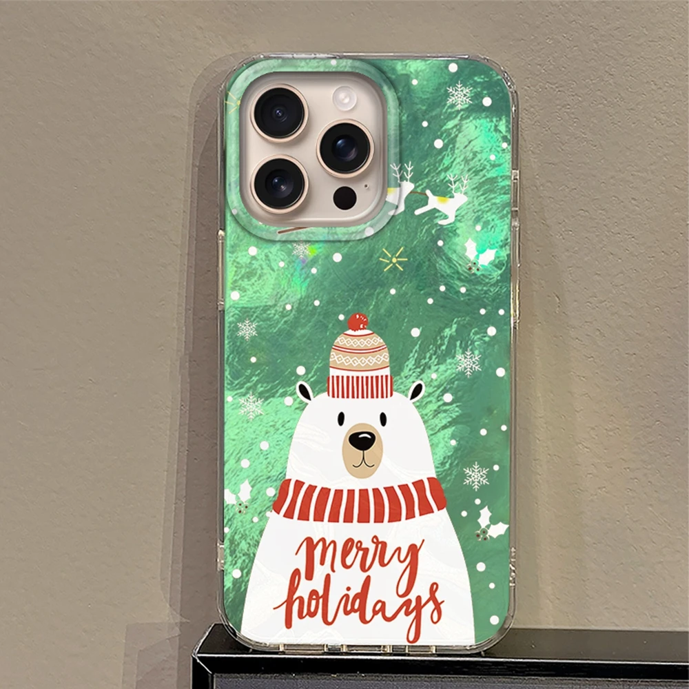 Christmas Snowman Cartoon Phone Case For Apple iPhone 16 15 14 13 11 12 Pro Max 16e 7 8 Plus X XS XR SE Girls Funda Cover Coque