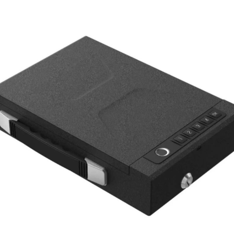Portable 4-in-1 Tuya Gun Safe Alloy Steel Pistol Safe Box APP Fingerprint Password Key Unlock Home Security