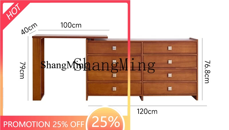 

CL Wood Dressing Table and Chest of Drawers Small Apartment Vintage Storage Corner Makeup Table New Model