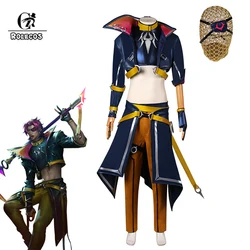 ROLECOS LOL HEARTSTEEL Kayn Cosplay Costume LOL Adult Men Roleplay Outfits Male Kayn Uniform Halloween Full Set with Eye Mask