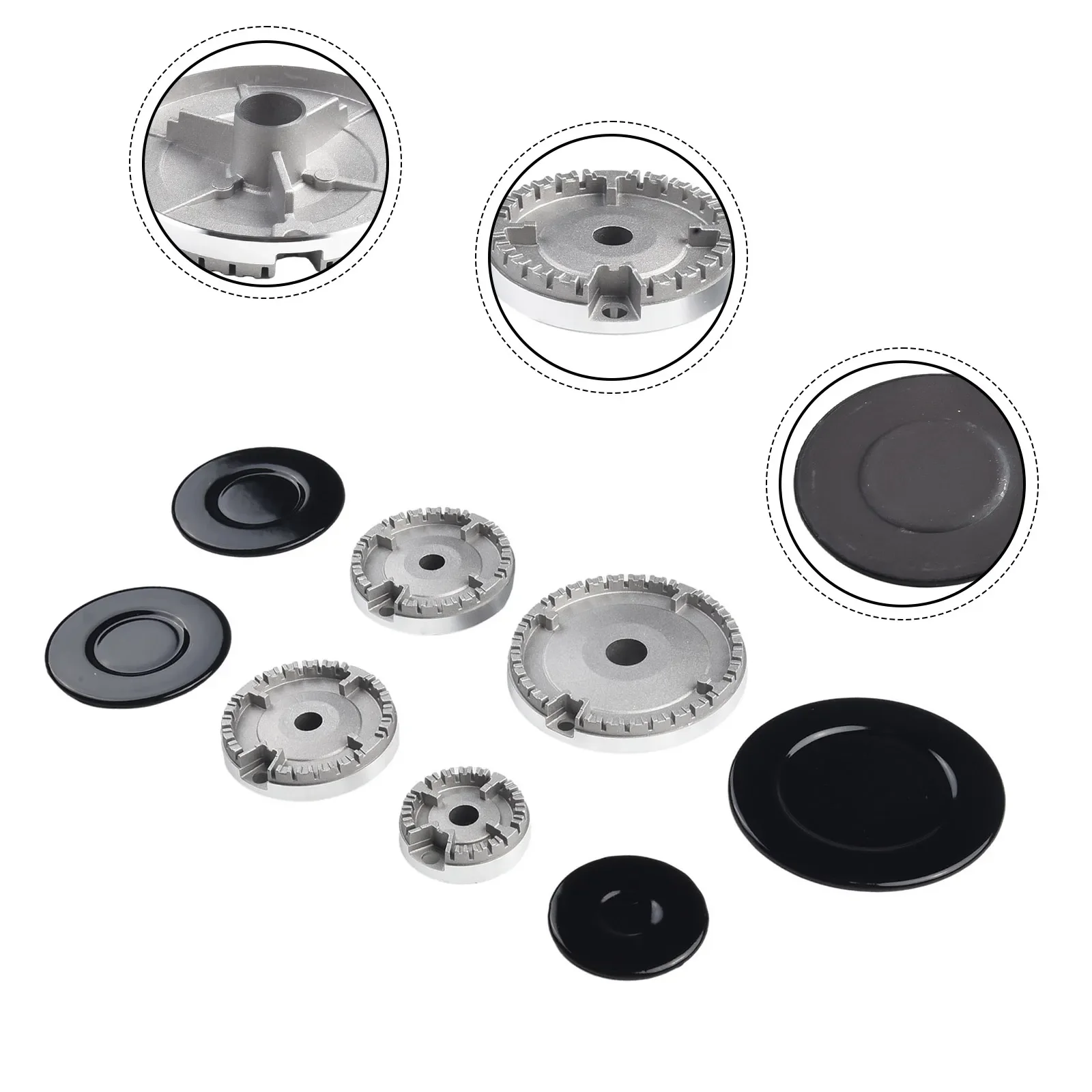 

Cooker Hat Set For Cooker Burners Stove Lid Upgraded Gas Burner Household Cooker Burner Crown Cap Replacement Kit Accessories