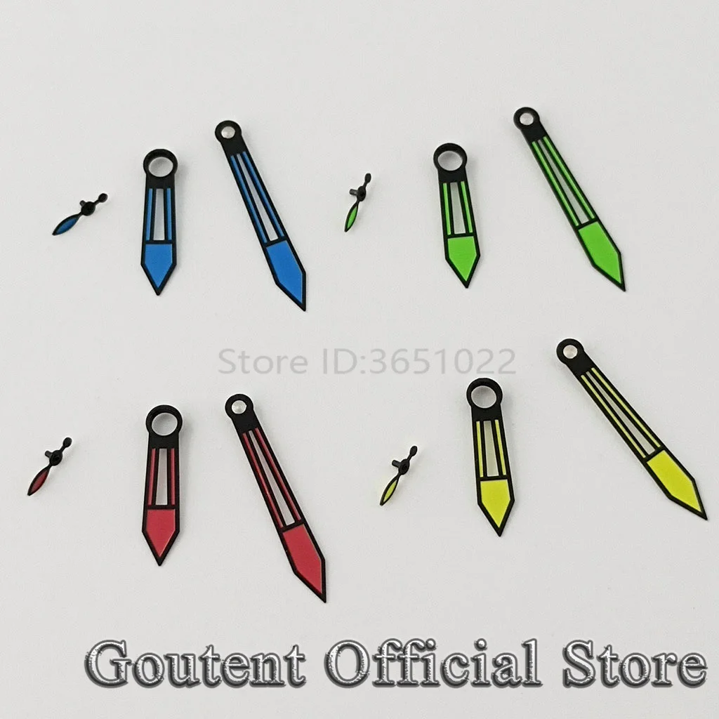 

Goutent 4 Types Black Blue/Yellow/Green/Red Watch Hands Fit ETA 6497 6498 Seagull 3600 3620 Movement