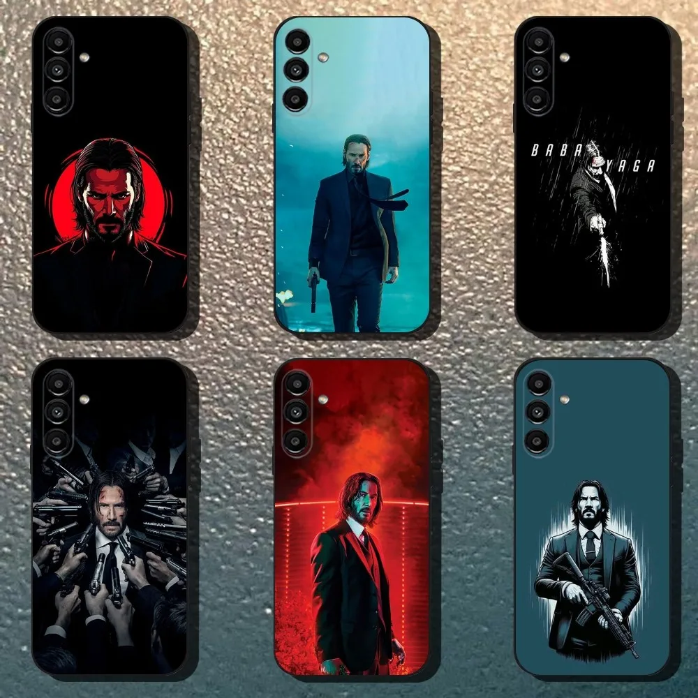

JohnS W-Wick Phone Case For Samsung Galaxy A13,A21s,A22,A31,A32,A52,A53,A71,A80,Soft Black Shell