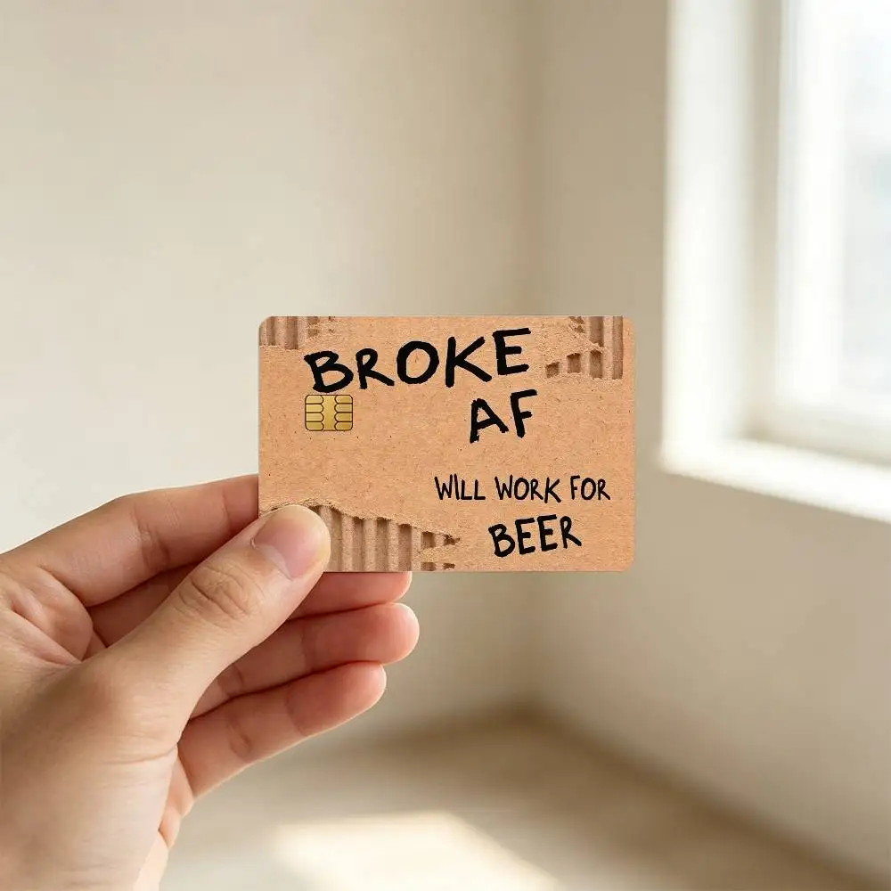 Funny Trust Me Design Bank Card Decal Sticker Easy Install Trendy Pattern Front Cover Skin For ATM Debit Card