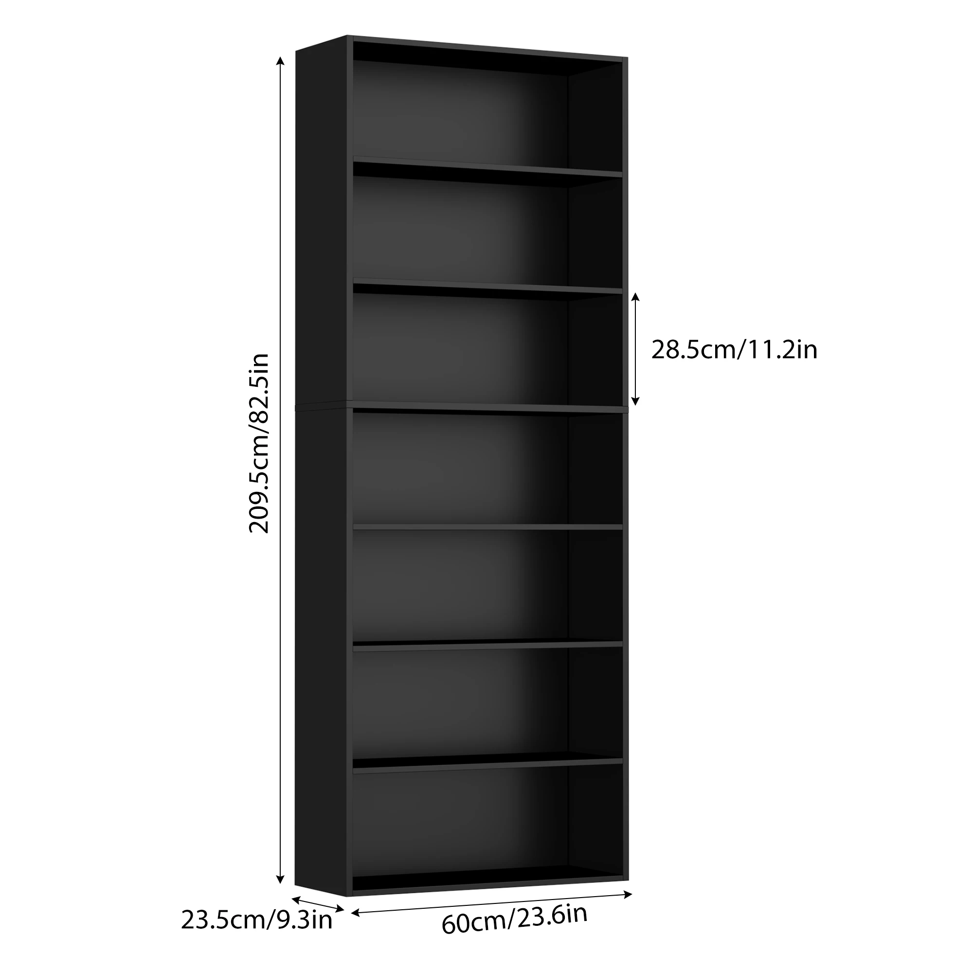 Getone Bookshelf 210cm Living Room Bookcase 7 Tiers Free Standing Shelf Display Rack