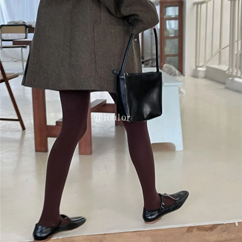 High Quality Solid Color Cotton Women’s Pantyhose Autumn Winter Vintage Breathable Casual Tights Female Korean Fashion Pantyhose