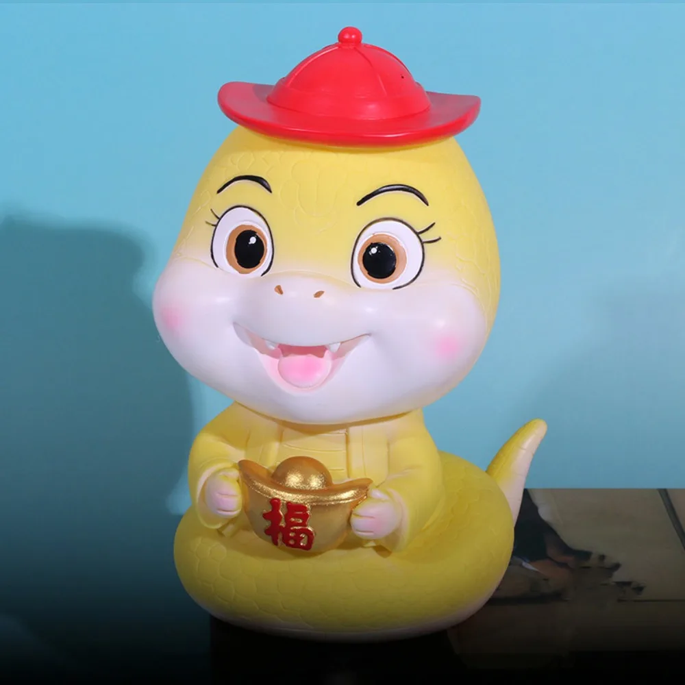 Grande capacidade zódia cobra cofrinho poupança tanque portátil zódia cobra pote de dinheiro bonito dos desenhos animados cobra moeda caixa de armazenamento