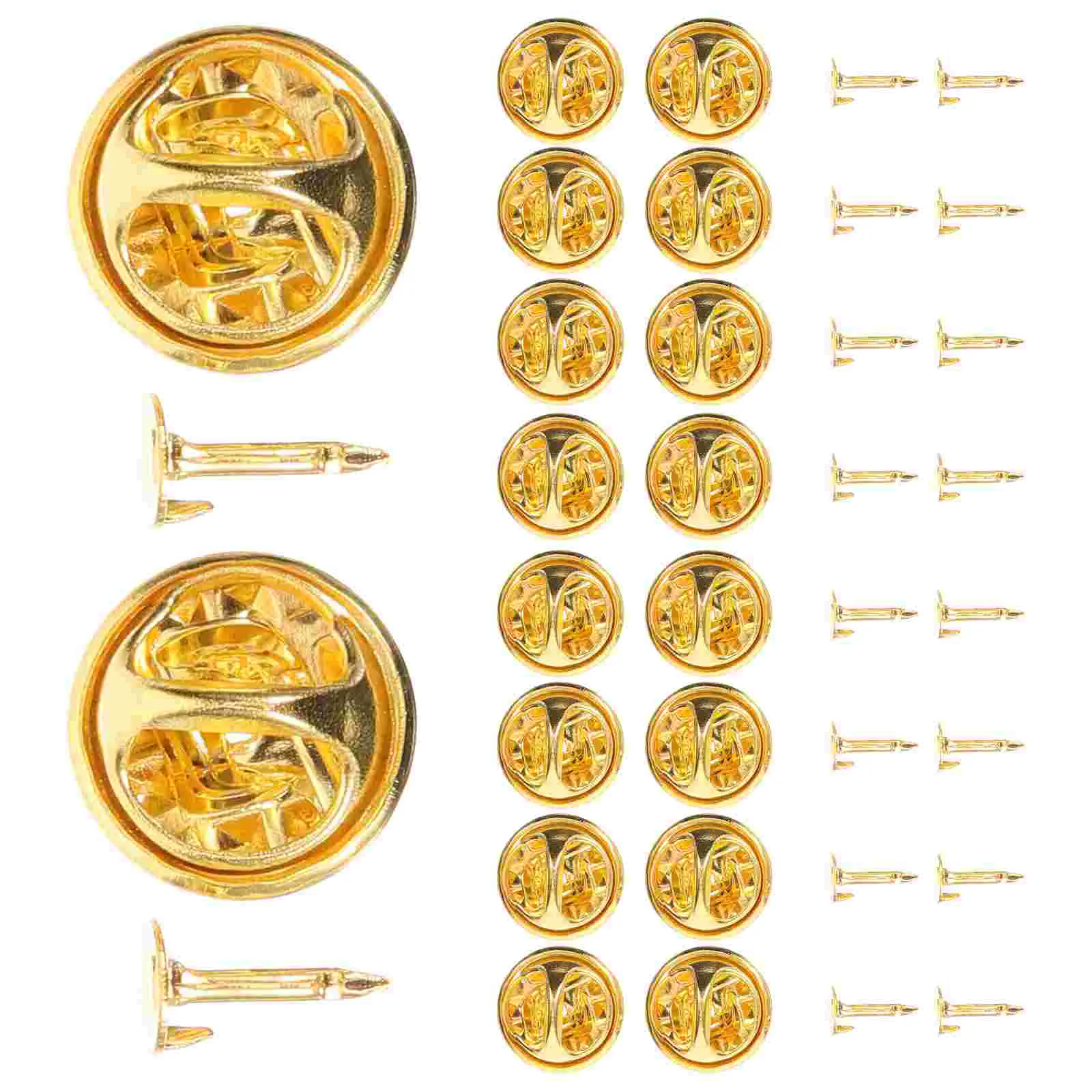 50 Pcs Lapel Pin Backs Clutch Locking for Enamel Pins Cufflinks Keepers Golden Badges Backing Holder Clasp