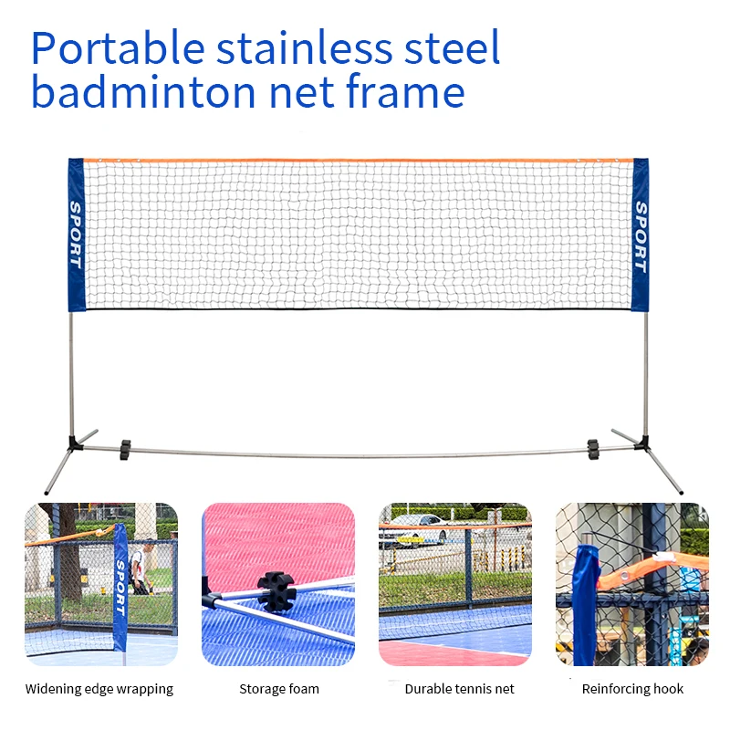 

1pc 3.1m 4.1m 5.1m 6.1m Badminton net frame portable standard folding portable outdoor home outdoor simple frame doubles