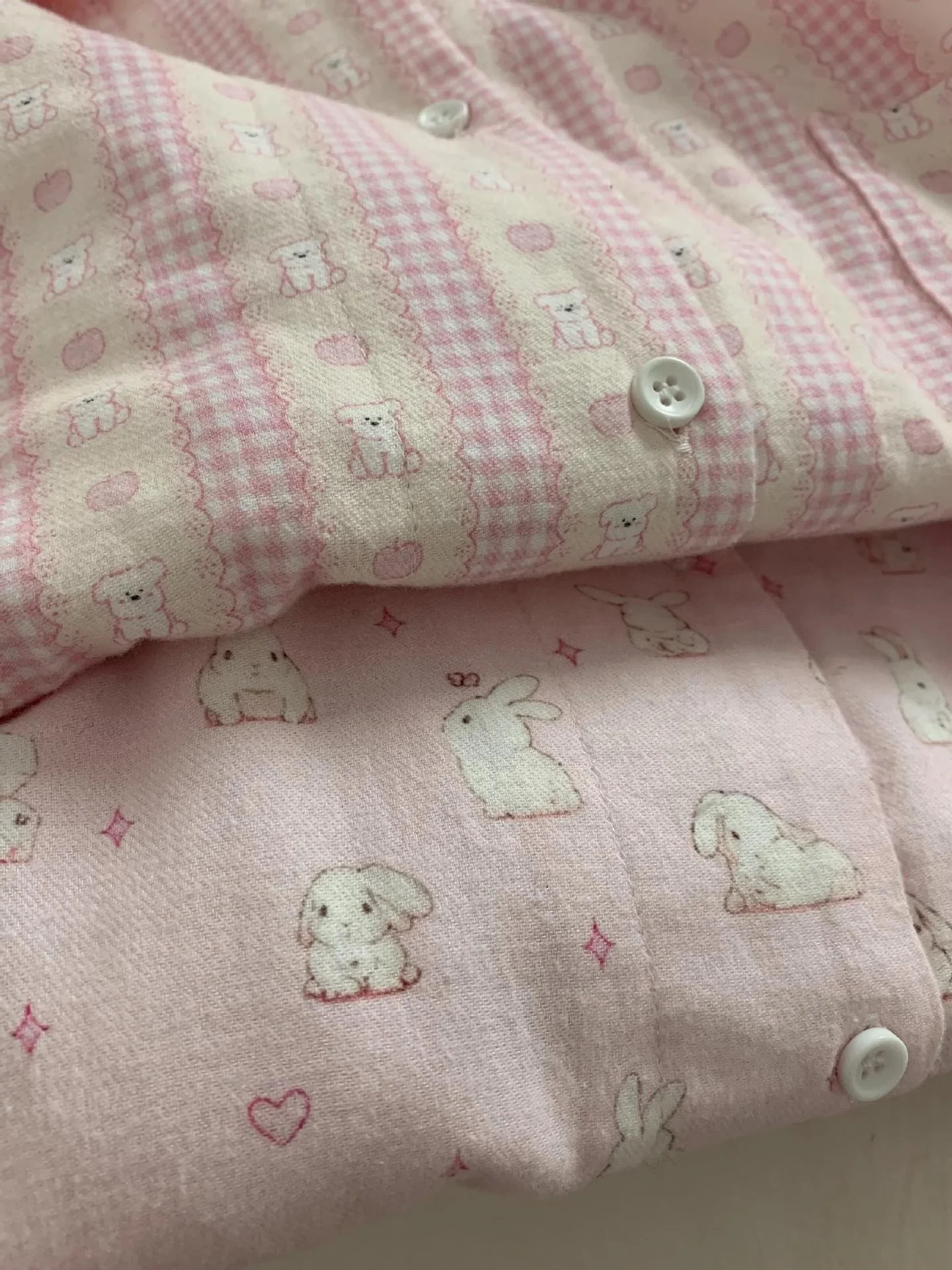 Cotton Flannel Doll Collar Sleepwear Long Sleeve Long Pants Set Turn-down Collar Home Clothes Sweet Cute Style for Youth
