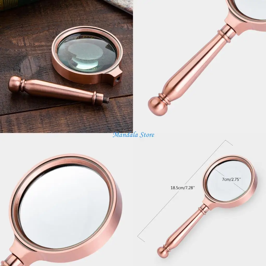 

U2JC 10X Handheld Magnifier Reading Magnifier Loupe Glasses for Book & Newspaper Reading Insect & Hobby Observation Present