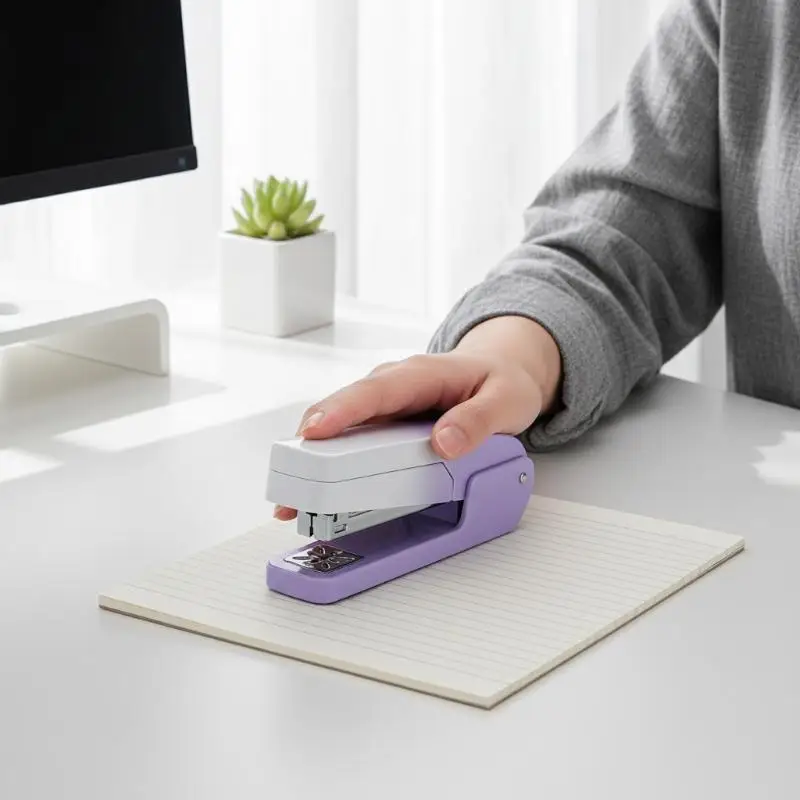 @*360 Rotating No-Effort Heavy Duty Stapler Easily Staples Long Paper Sheets for Office School Organization