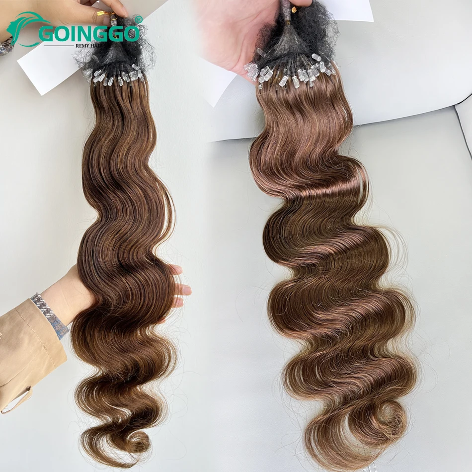 Body Wave Micro Loop Human Hair Extensions Micro Ring Loop Hair Brazilian Keratin Capsule Remy Hair Extension 26Inch 1g/strand