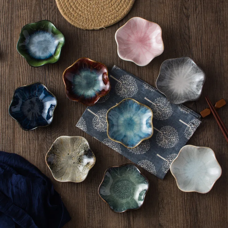 Beauty Ceramics Sauce Dish Japanese Samll Seasoning Plates Bowl Table Service Soy Vinegar Sushi Dishes Hot Pot Dipping Wholesale