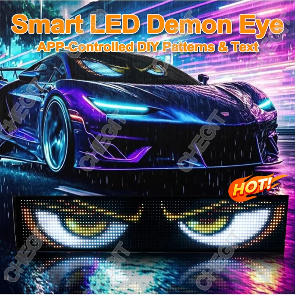 التحكم في التطبيق DIY سيارة مرنة عرض ضوء RGB LED مصفوفة بكسل شاشة بلوتوث للبرمجة لافتات إعلانية متحركة