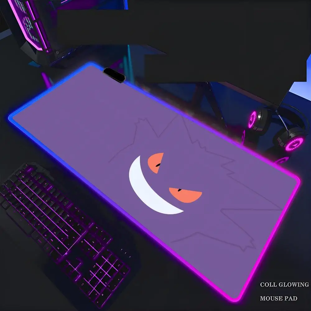 G-Gengar-S-Poster-S-Spooky-Splatterys Mouse Pad Mousepad Rgb  Mouse Pad Gaming Backlight Pc Accessories Gamer Keyboard Backlit M