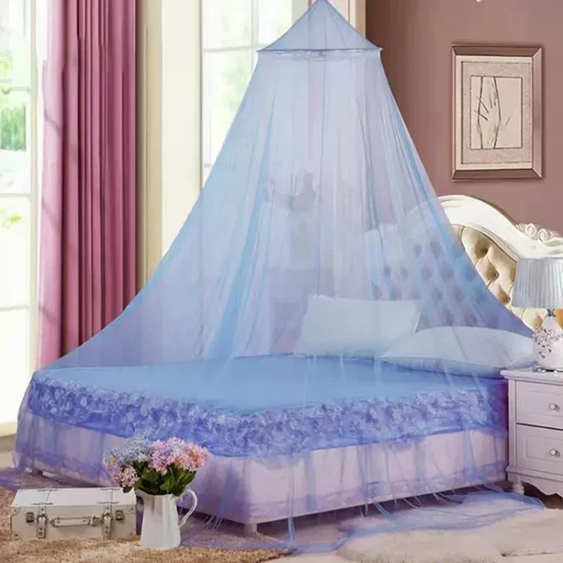 1szt Summer Hung Dome Mosquito Net for Double Bed Summer Polyester Mesh Fabric Home Bedroom Adults Hanging Decor