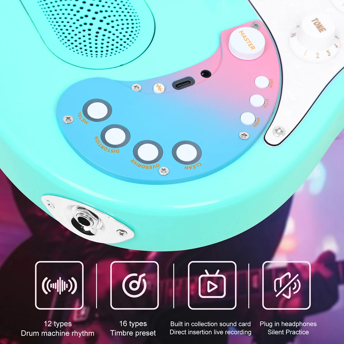 IRIN 6 Strings Smart Electric Guitar 24 Frets Electric Guitarra with Bag Built-in Amplifier BT Clear/Overdrive/Distortion Effect