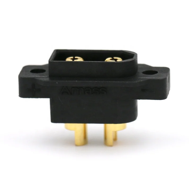 10PCS Vergaren XT60EW-M Zwart Panel Mount Connector XT60E Stekker Voor RC Drone Vliegtuigen FPV Racing Mountable XT60E Plug RC onderdelen