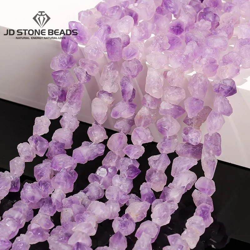 8-15mm Natural Irregular Amethyst Cluster Bead Raw Stone Rough Freeform Mineral Crystal Bead For Jewelry Making Necklace Earring