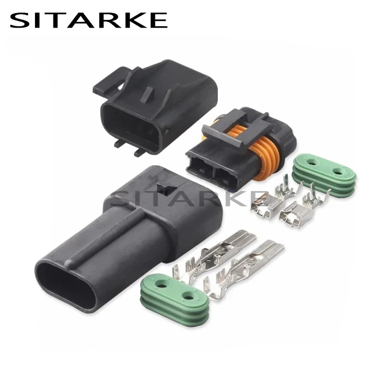 

Delphi 2 Pin Female And Male Connector Sealed Automotive Electrical Connector 12033769 12034269 For Fan Plug