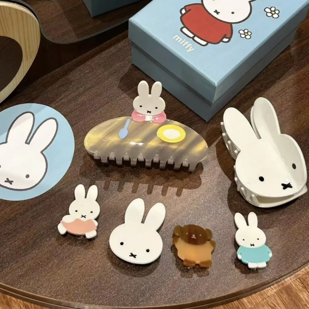 Cute Miffy Hair Clips Sweet Cartoon Claw Clip Girly Headwear Fashion Barrettes Elegant Hair Decor for Women Daily Hairstyle Gift view 5