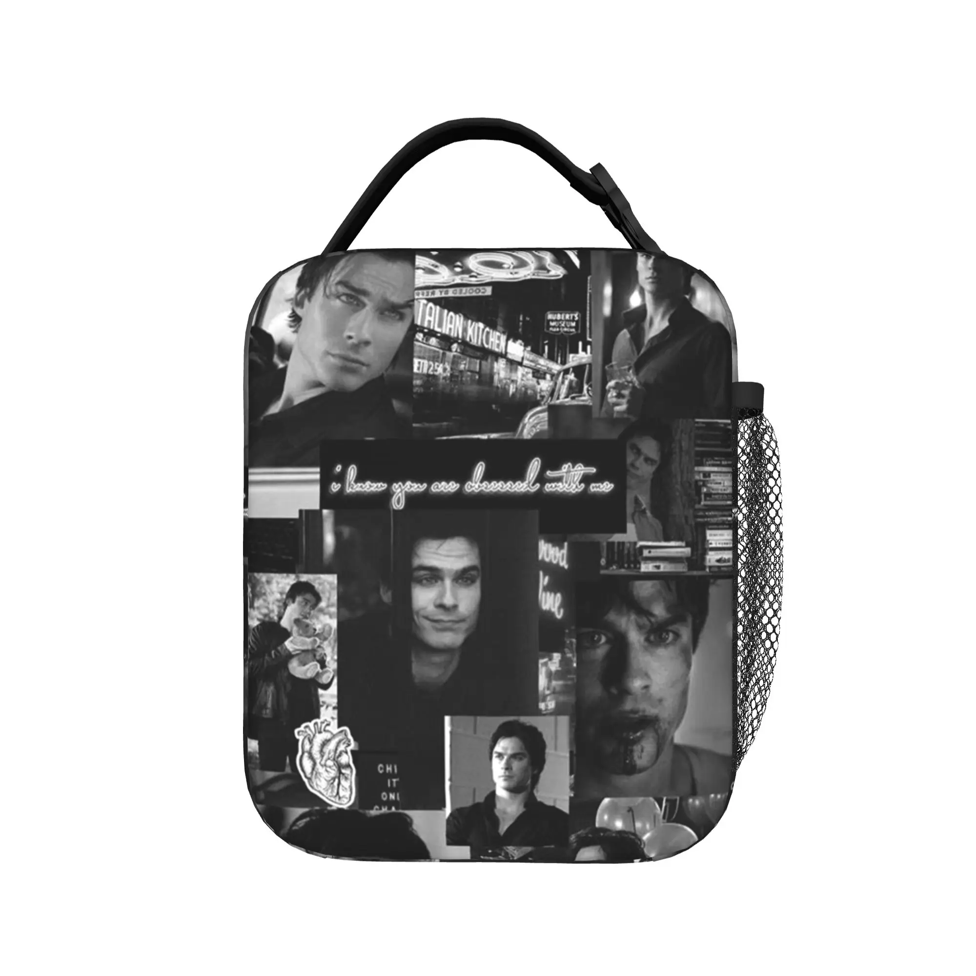 The Vampire Diaries Resuable Movie Lunch Bag Travel Portable Zipper Lunch Box For Unisex  Waterproof Graphic Cooler Bag