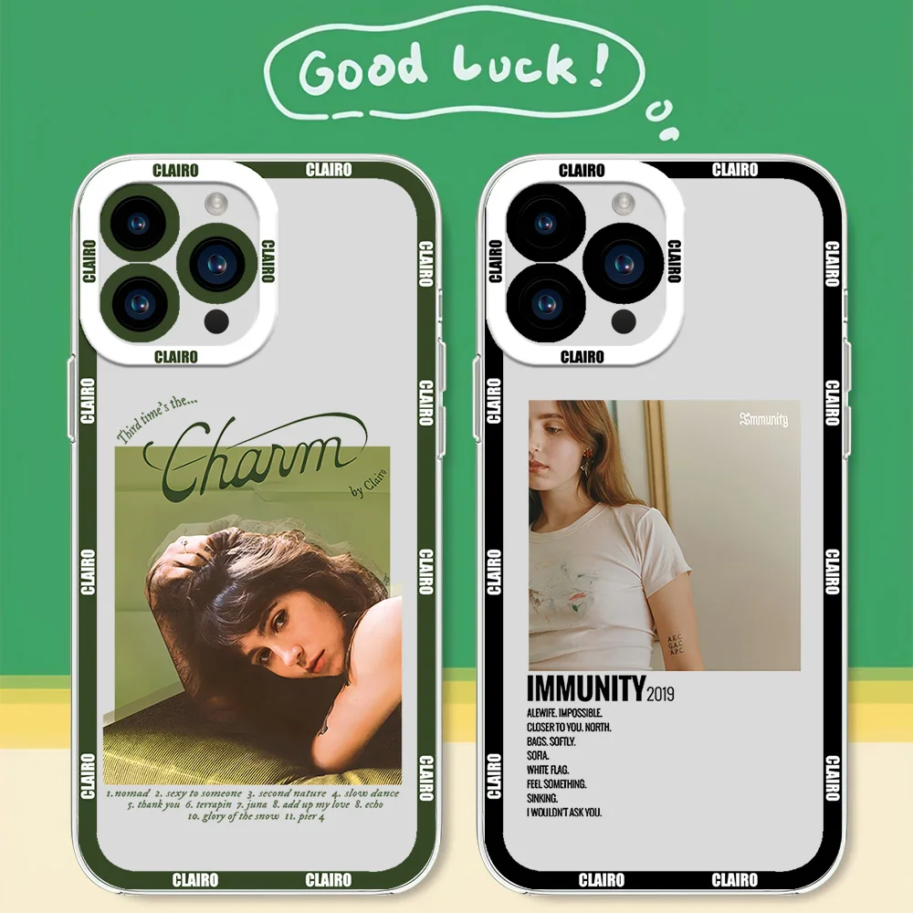 Charm Singer Clairo For iphone 11 12 13 14 15 16 Mini Plus Pro Max Transparent Shell