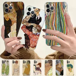 Egon Schiele Phone Case For iPhone 15 14 11 12 13 Mini Pro XS Max Cover 6 7 8 Plus X XR SE 2020 Funda Shell