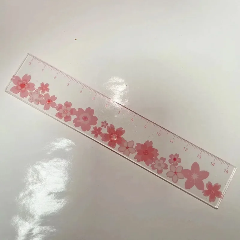 50pcs Pretty Flower Rulers Kawaii Stationery School Supplies Wholesale Cute Things School Items Small Business Bulk Rulers 15cm