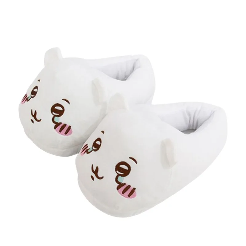 Anime Figure Chiikawa USAGI Hachiware Momoga Plush Cotton Slippers Indoor Warm Soft-soled Cute Cotton Shoes Slippers Gifts