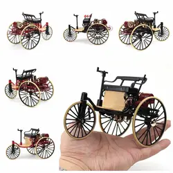 Bike Miniature Model Metal Diecast Tricycle Finger Ornament Bedroom Collection Handicraft Desk Vehicles Toy 1:12 Three Wheeled