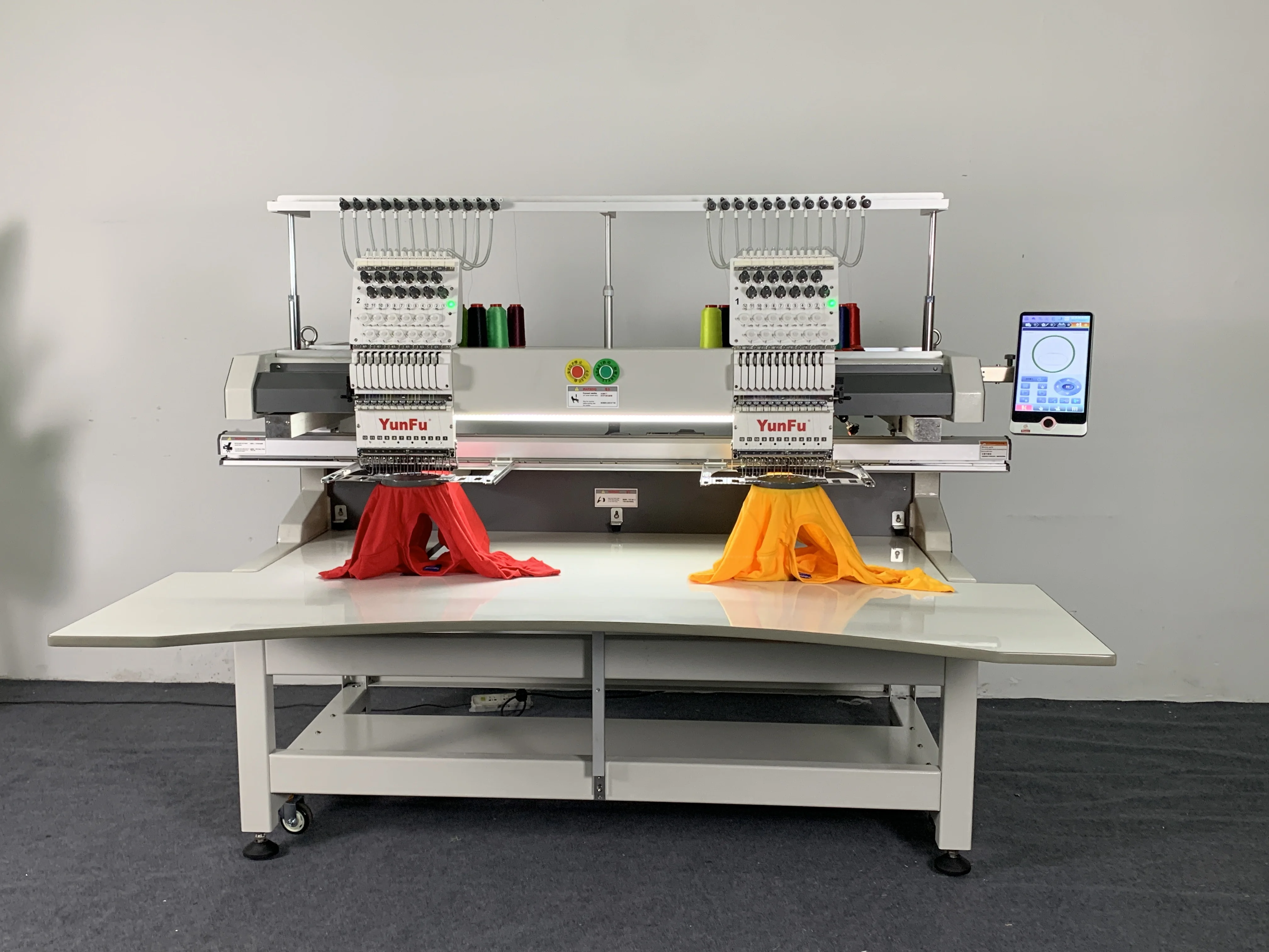 Factory Direct 2 Heads 12/15 Needle Computer Embroidery Machine Support Cap T-shirt Badge Embroidery Stable Long-time Production