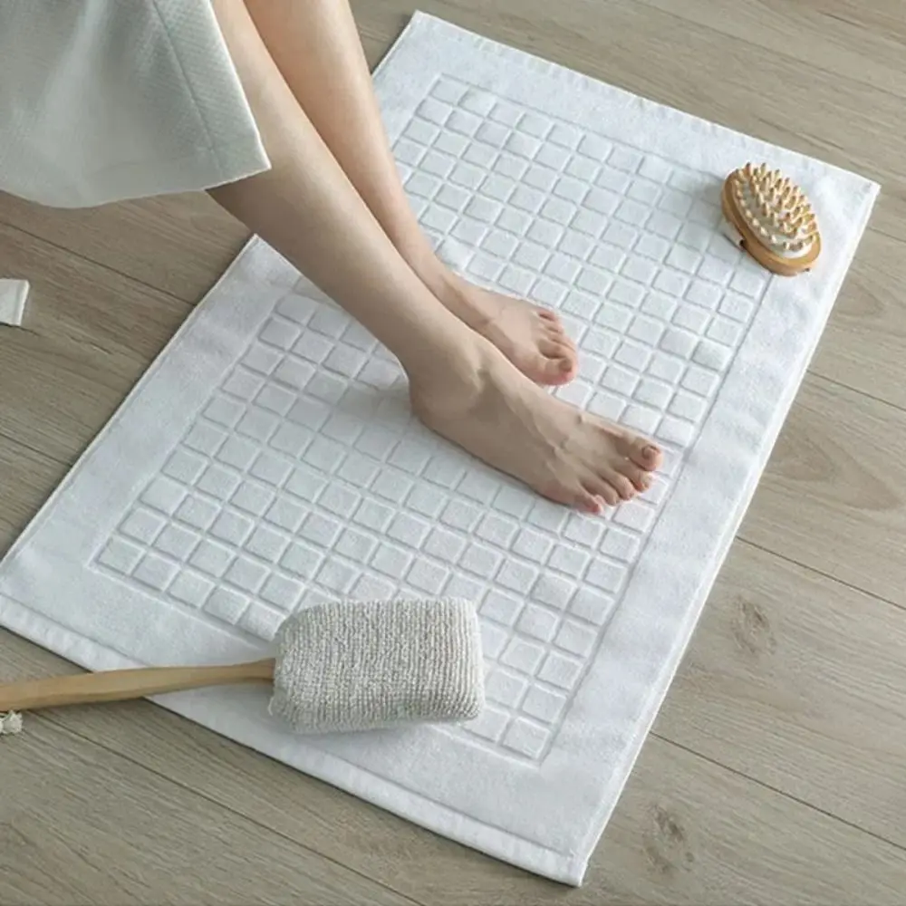 Bath Rug 50*80cm Floor Towel Cotton White Feet Towel Thicken Soft Bathroom Mat Bathtub