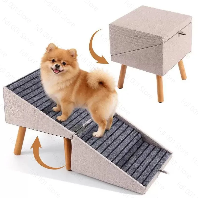 2026 New Pet Stool Ladder 2-in-1 Wooden Small Stair Footstool
