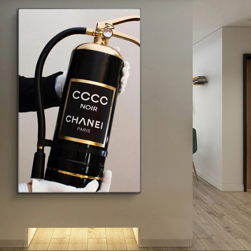 Fire Extinguisher Gold and Black Luxury Posters Canvas Wall Art Prints Modern Pop Paintings Living Room Home Decoration Pictures