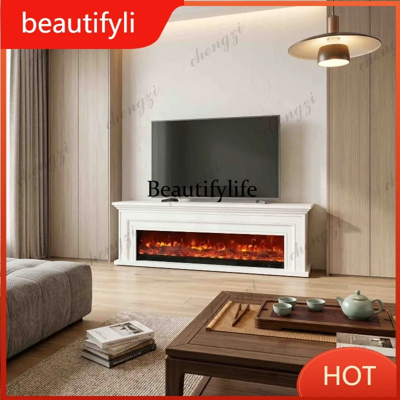 A139 French fireplace TV cabinet electronic simulation flame living room heating modern simple homestay decoration cabinet