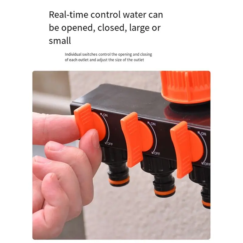 BHTS-Versatile 4-Way Faucet Dispenser With On/Off 4-Way Valve Connector, Suitable For Outdoor Gardens & Vegetable Gardens.