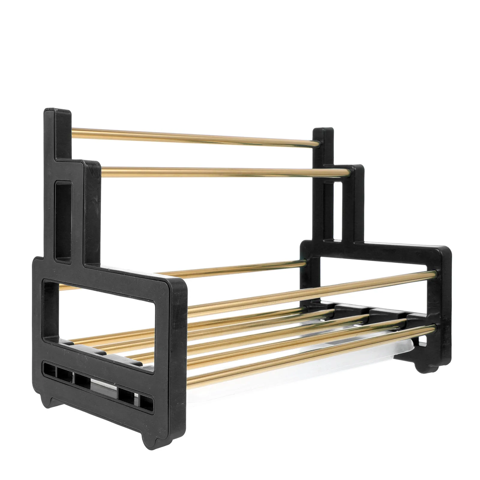 

1 шт. Двухуровневая подставка для губок и тряпок, органайзер для кухонной утвари, легко устанавливаемая полка для хранения, дренажная подставка для столешницы