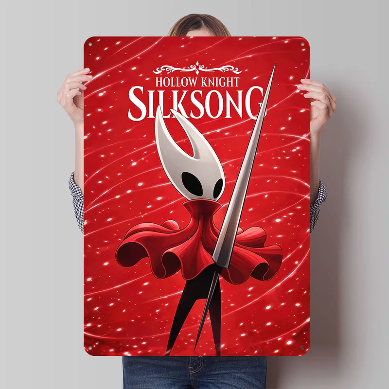 

Hollow Knight Silksong Hornet Poster Customized Vintage Metal Signs Wall Art Retro Tin Plaque for Living Room Decorations House