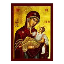 성모 마리아 Paramythia Panagia 그리스 정교회 신의 어머니 아이콘 비잔틴 캔버스 벽 예술 거실 침실 홈 장식