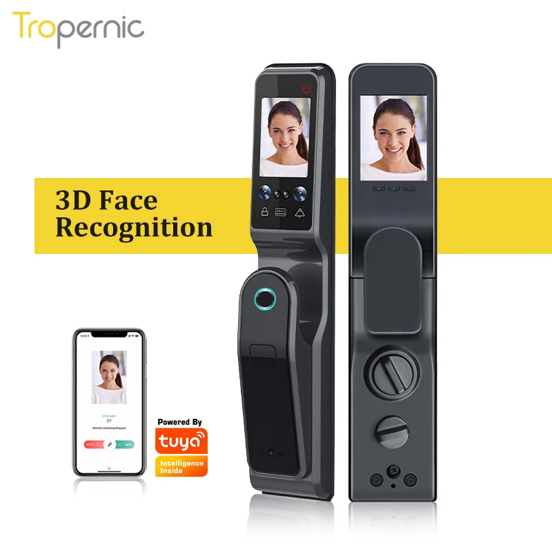 

Wifi Tuya 3D Biometric Security Face Camera Smart Door Lock Digital Password Electronic Key Ic Card App Unlock Fingerprint Locks